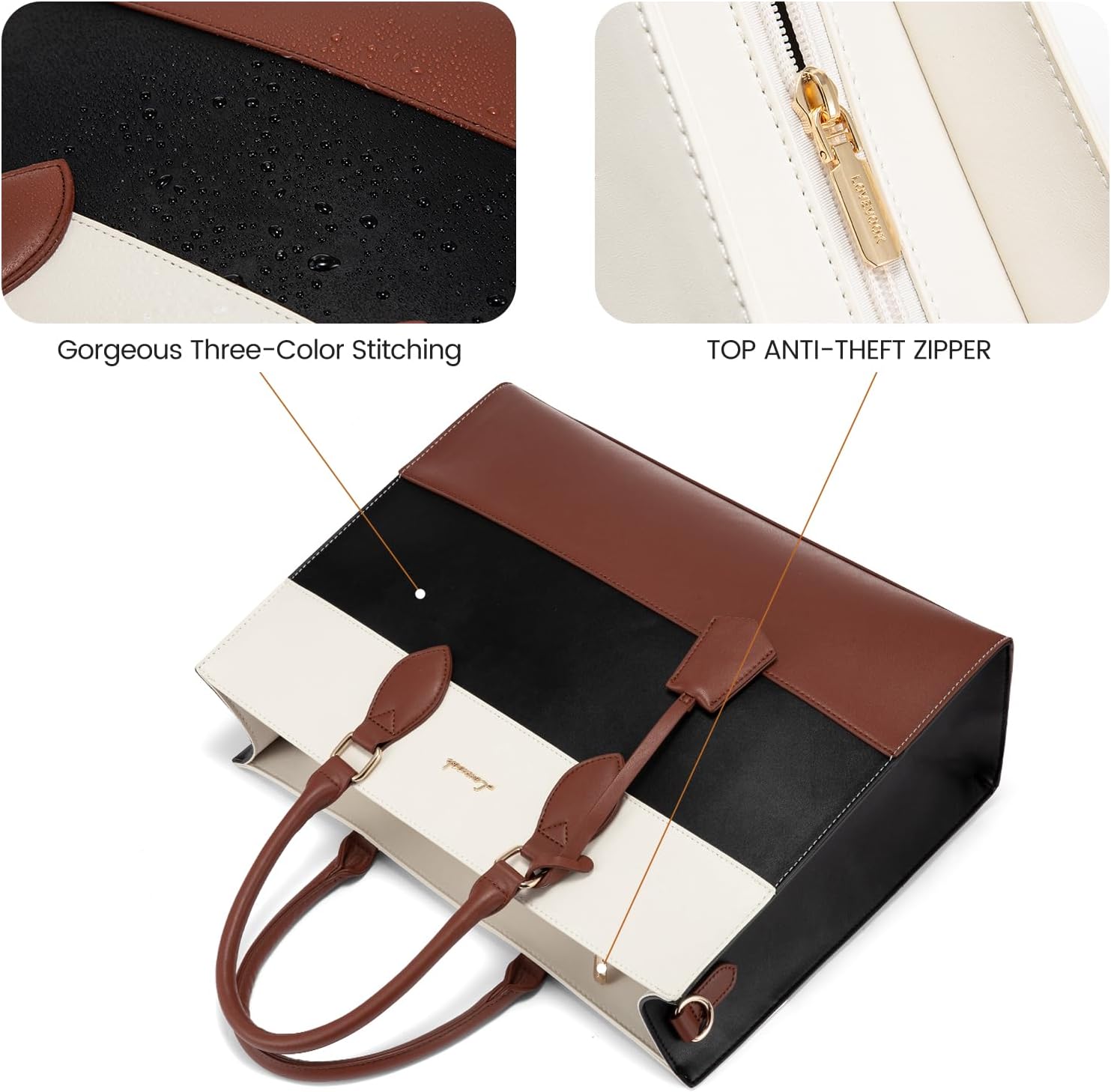 LOVEVOOK Laptop Tote Bag for Women, Work Totes Business Office Computer Briefcase with Clutch Purse - Image 6