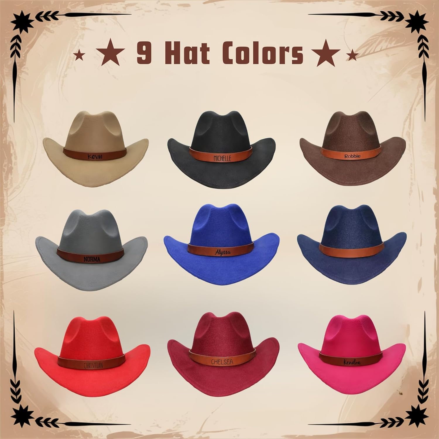 Personalized Western Cowboy Hat for Toddlers, Custom Cowgirl Hat with Adjustable Strap, Gifts for Boys Girls - Image 7