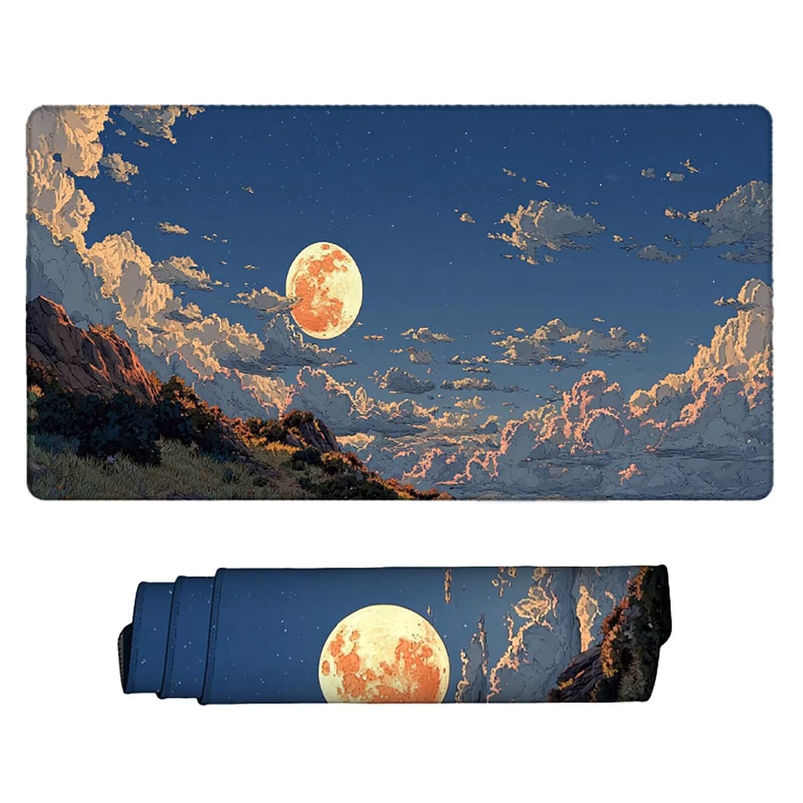 Blau Mauspad 80x40cm Schreibtischunterlage Himmel Mauspad Gaming Leicht zu Reinigende, rutschfest Tischunterlage Schreibtisch, Verbessert Präzision und Geschwindigkeit Deko Büro/Home Office 6470-2q