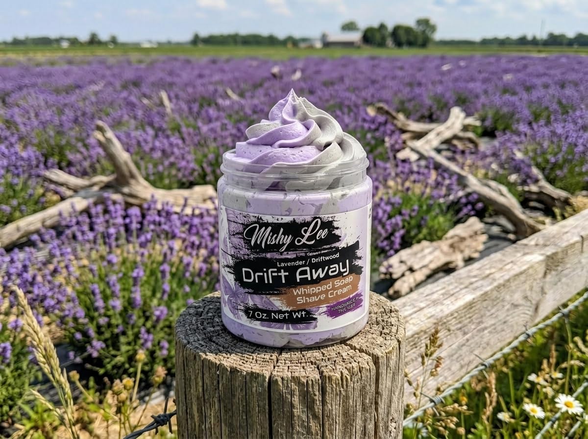 Lavender Driftwood Whipped Soap and Shave Cream - 20 Oz. - Hand-Crafted - Paraben Free, Moisturizing