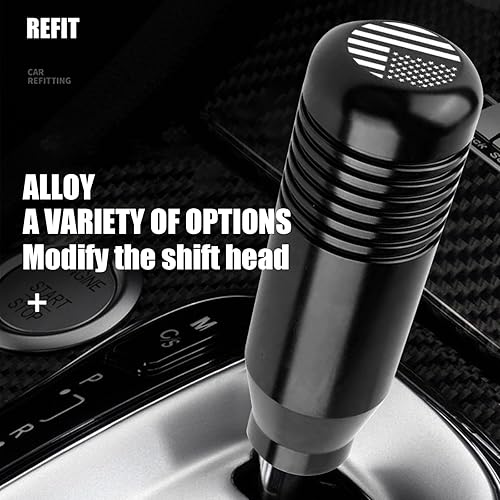Miniatura 3 de 1 perilla de palanca de cambios de agarre cómodo, palanca de cambios de aleación de bandera estadounidense de 3.34 x 1.18 pulgadas, con adaptador de