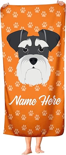 Toalla Schnauzer personalizada extra grande para niños  Toallas de viaje personalizadas de gran tamaño para la playa y la piscina para adultos,