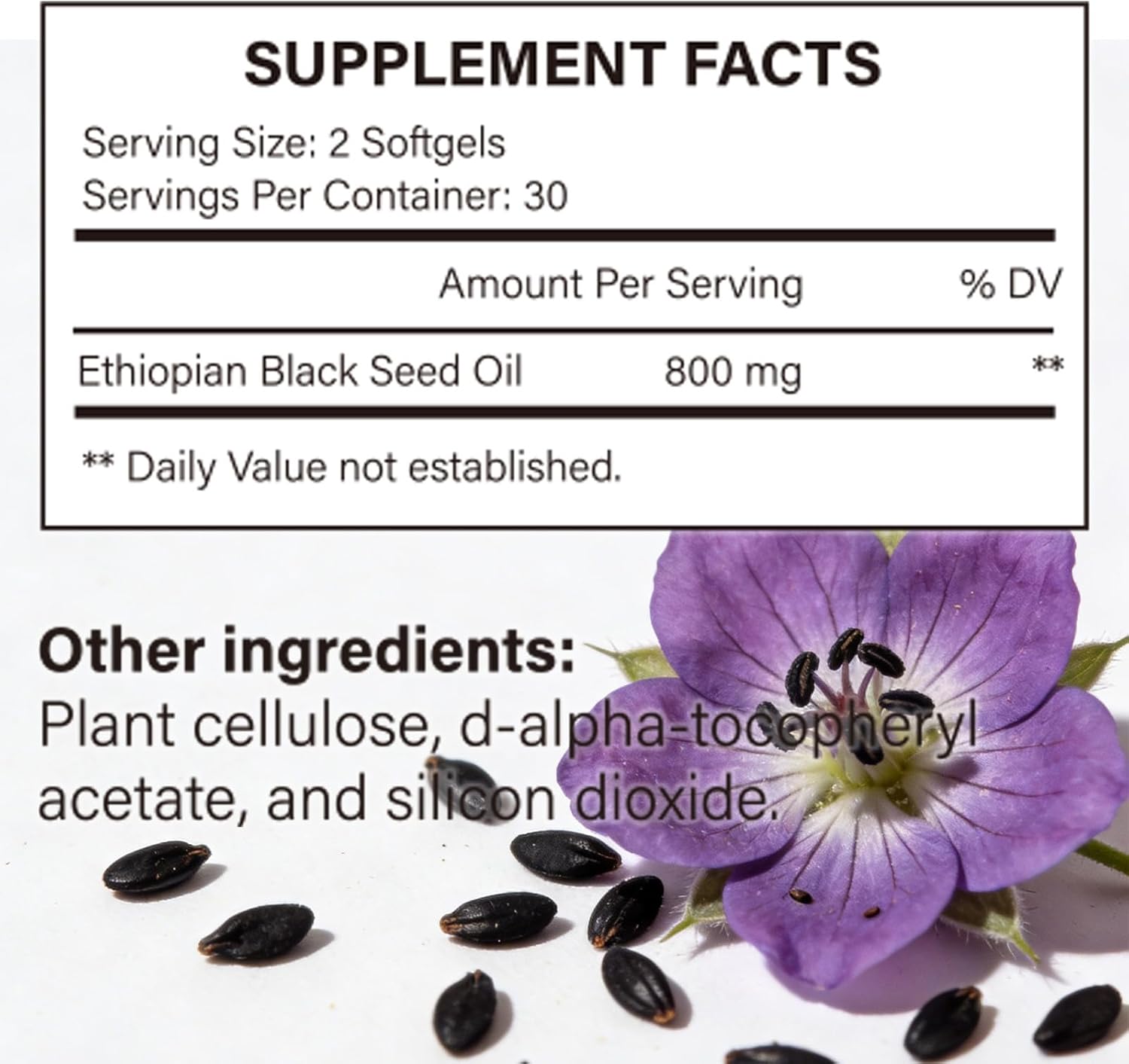 Black Seed Oil Softgels, 60 Count - Odorless, Cold Pressed, Non-GMO, Gluten Free (1)