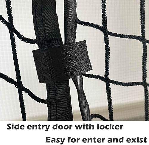 Miniatura 4 de Red de jaula de bateo de béisbol con red extra llamativa, 35 pies de largo x 10 pies de ancho x 10 pies de alto (solo la red), red de jaula de