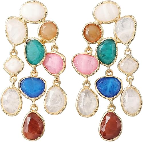 Tassel Earrings For Women, Multicolor Cubic Cobalt Oxide Geometric Irregular Boh