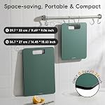 Wood Fiber Cutting Board Set of 2, Dishwasher Safe, Non-Toxic Cutting Board for Kitchen, BPA Free, Non-Slip, Non-Porous Composite Chopping Board for Meat Vegetable Fruit - Green
