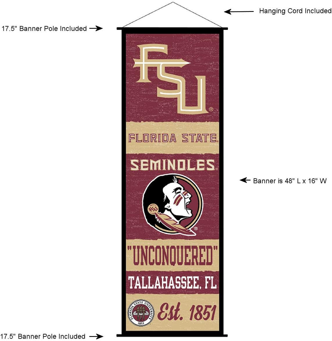 WinCraft Florida State FSU Noles Banner and Scroll Sign