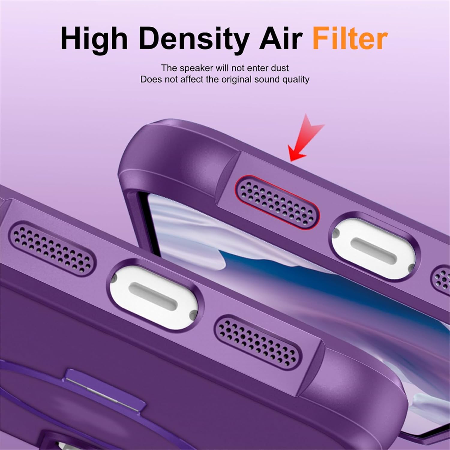 Magnetic case for iPhone 15 Pro: Invisible O-Ring Stand Phone Case Compatible with MagSafe Military-Grade Translucent Case Great Grip Feeling Case for iPhone 15 Pro 6.1" - Purple