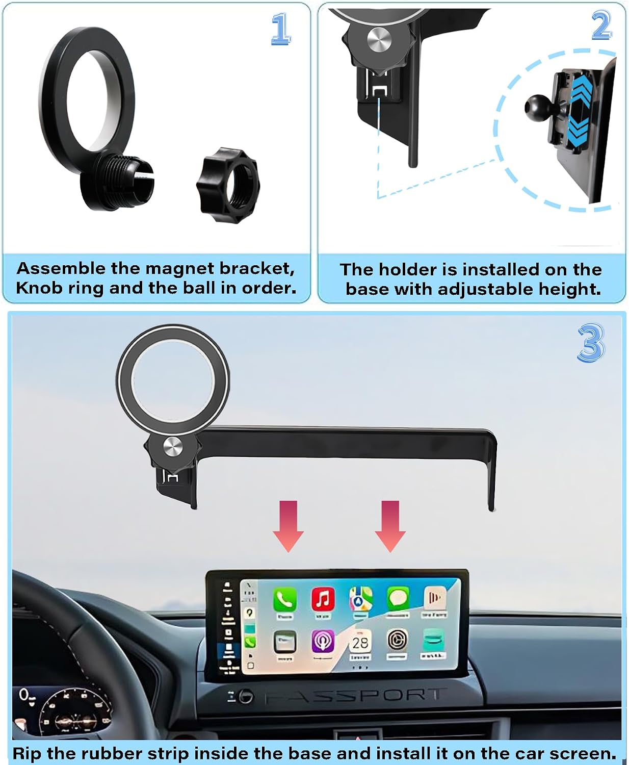 Car Phone Holder for 2026 Honda Passport/Pilot 12.3-inch Screen Accessories image 5