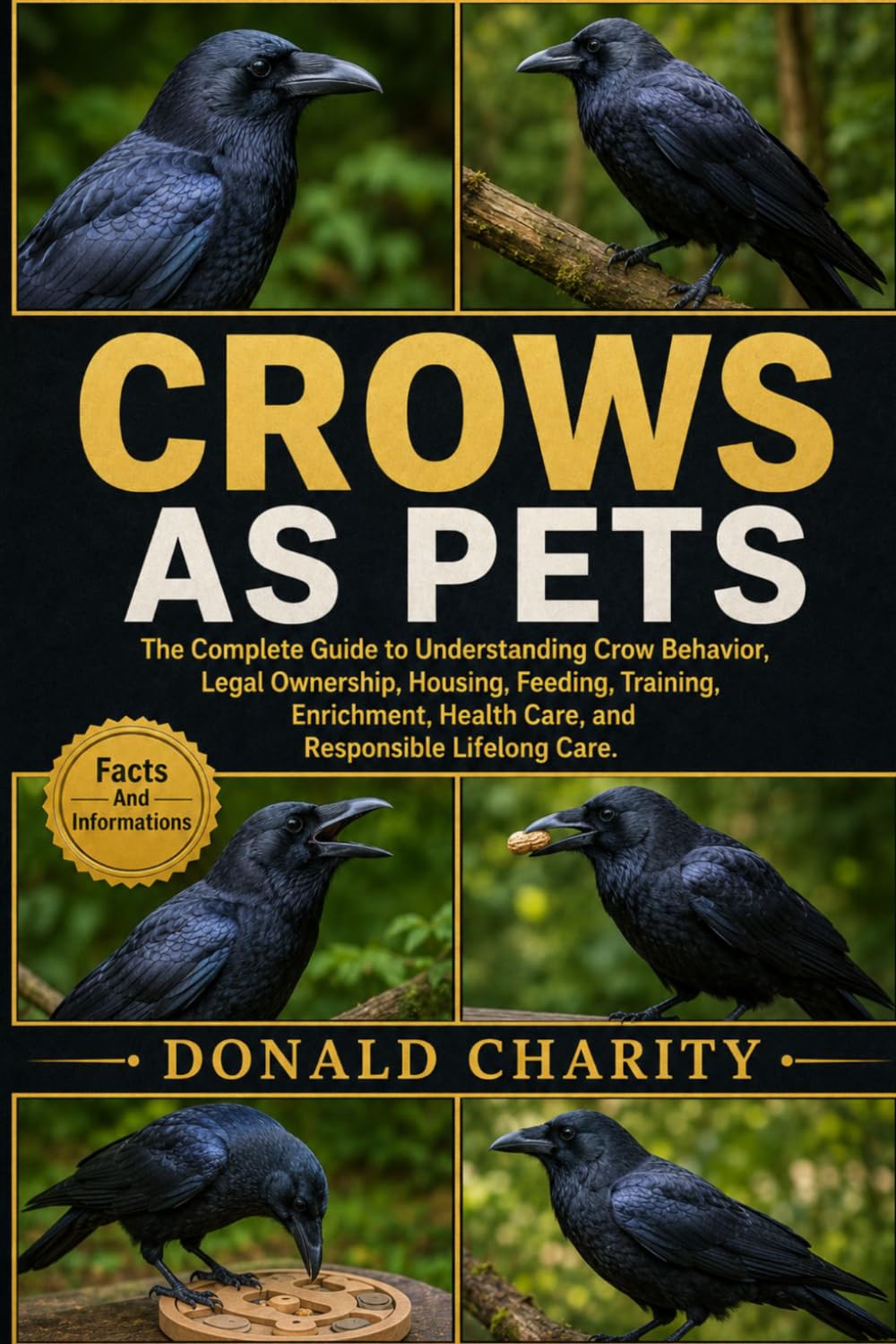 CROWS AS PETS: The Complete Guide to Understanding Crow Behavior, Legal Ownership, Housing, Feeding, Training, Enrichment, Health Care, and Responsible Lifelong Care.
