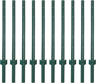 VASGOR 4 Feet Sturdy Duty Metal Fence Post – Garden U Post for Fencing - 10 Pack