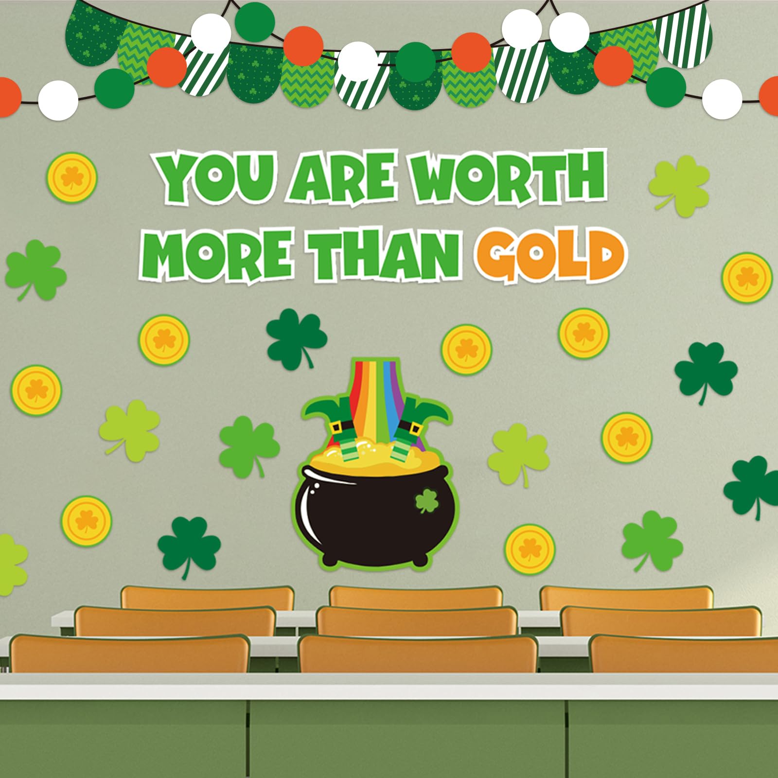 Snapklik.com : JarThenaAMCS 72Pcs St Patricks Day Bulletin Board Decor ...