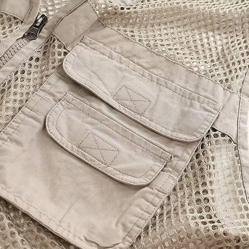 Miniatura 3 de Rizanee - Chaleco de malla unisex transpirable, con múltiples bolsillos para pesca, viajes, fotografía, excursionismo para adultos y jóvenes