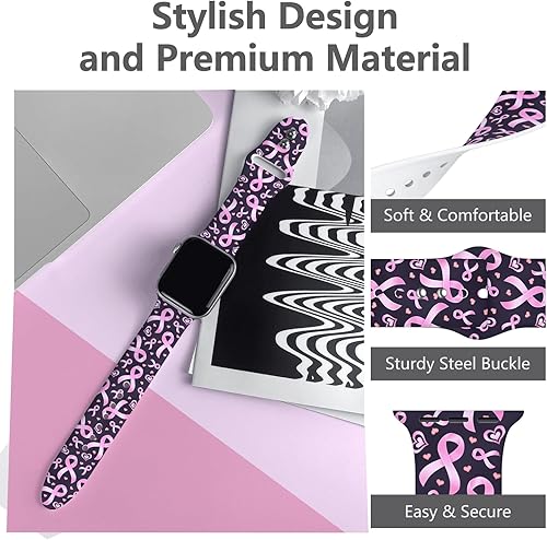 Vista 3 de Holidays Watch Band Compatible with Apple Watch Series 11 10 9 8 7 6 5 4 3 Ultra SE for Women Men, Soft Silicone Pumpkin Strap Replacement for