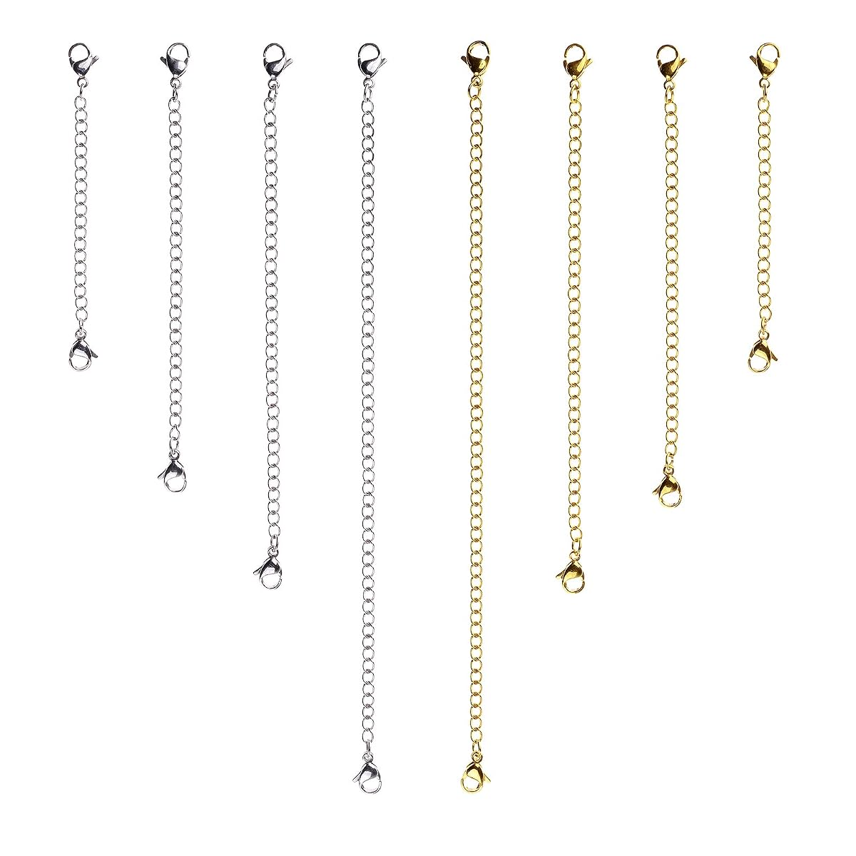 D-Buy 8 Pcs Stainless Steel Necklace Extender Bracelet Extender Extender Chain