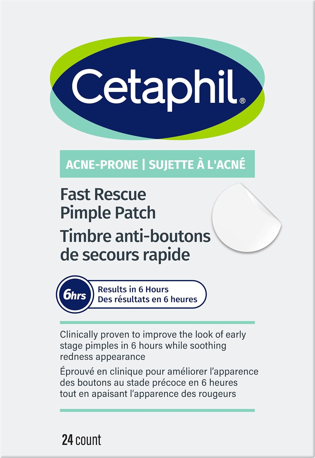 Cetaphil Fast Rescue Pimple Patches, Acne Spot Treatment, 24ct