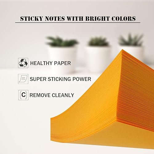 Miniatura 3 de Notas adhesivas a granel, 60 blocs de notas adhesivas, 3 x 3 pulgadas, 100 hojasbloc, paquete de notas de colores brillantes surtidos, gran poder de