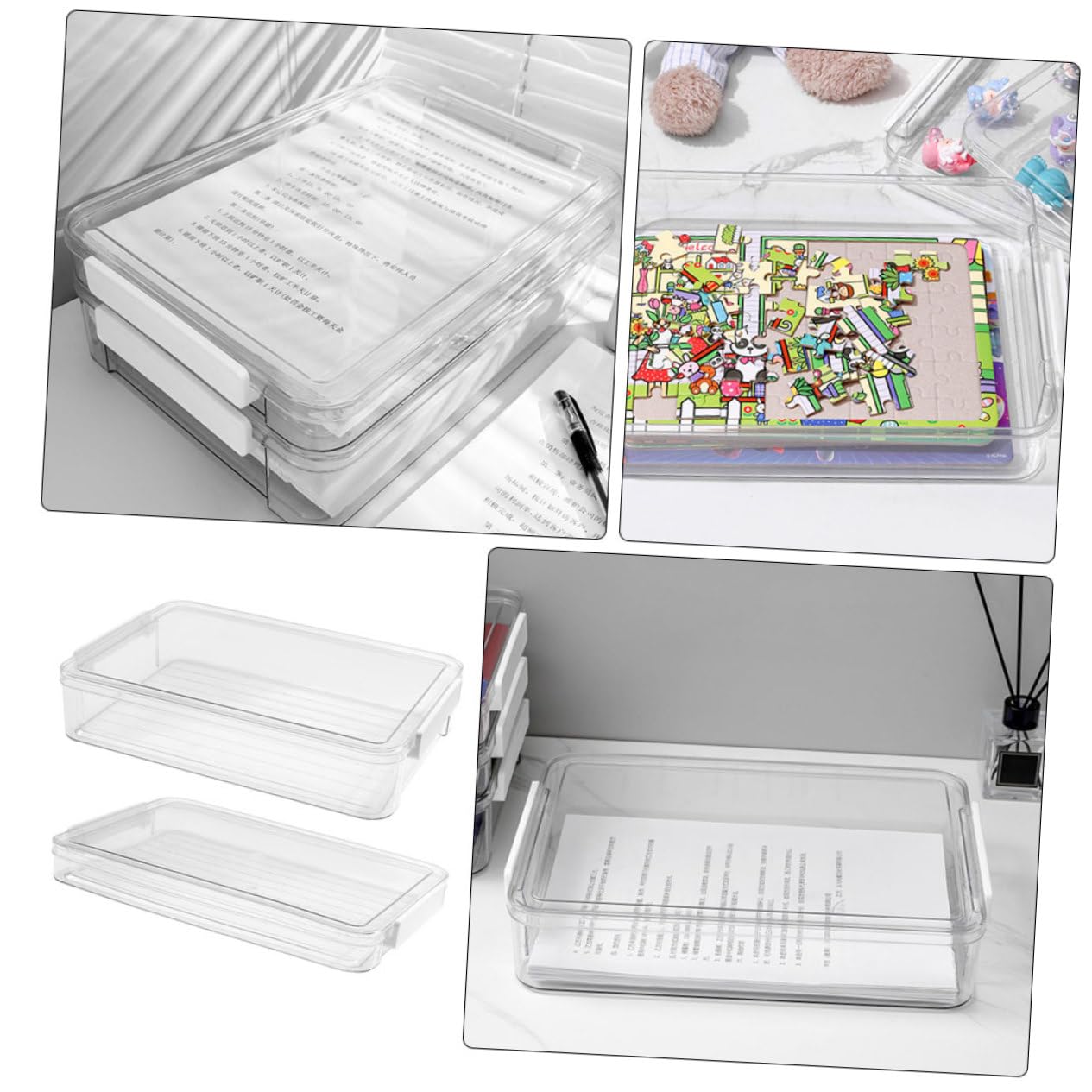 VILLCASE 2 Stück-pack Dokumentenbox aus Pet für A4-papiere Papierorganizer Hält Unterlagen Trocken und Ordentlich für Büro und Schule