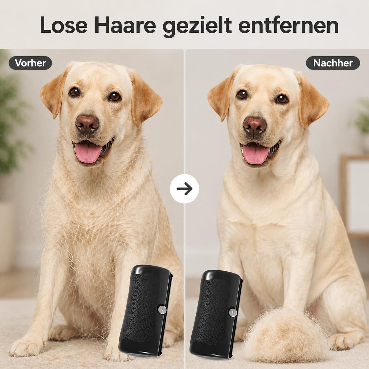 Pfotenmond Fellwunder Bürste - Professionelle Fellpflege für Hunde & Katzen mit Komfortgriff - 2er Set für Effektive Unterwollentfernung