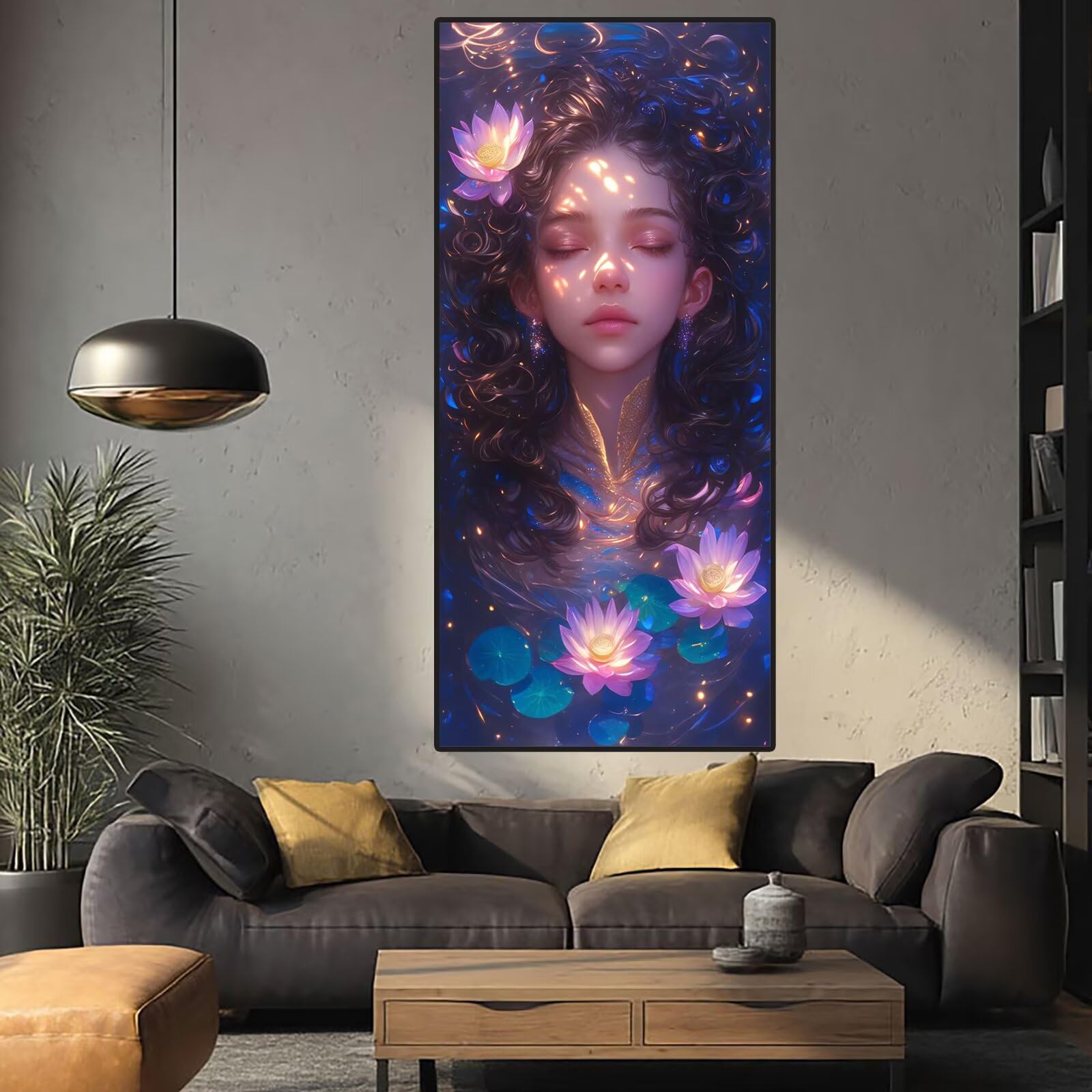 Lotus Diamond Art Beauty Diamond Painting Arts and Crafts dla dorosłych, zestawy do malowania diamentami 5D, dorosłych, Crysta, haft krzyżykowy, zestaw do haftowania dla początkujących, dekoracja