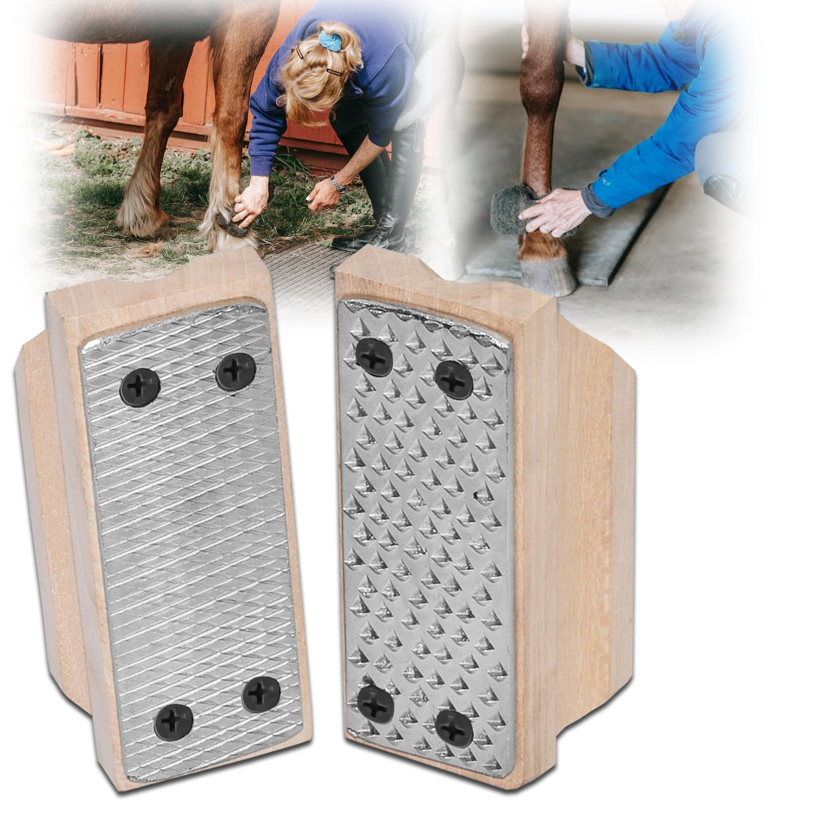 322 Mini-Hufraspel mit Holzgriff, grobe und feine Zähne, Mikro-Hufraspel mit Holzgriff, zum Schneiden von Fohlen, Pferden, Ziegen, Schweinen