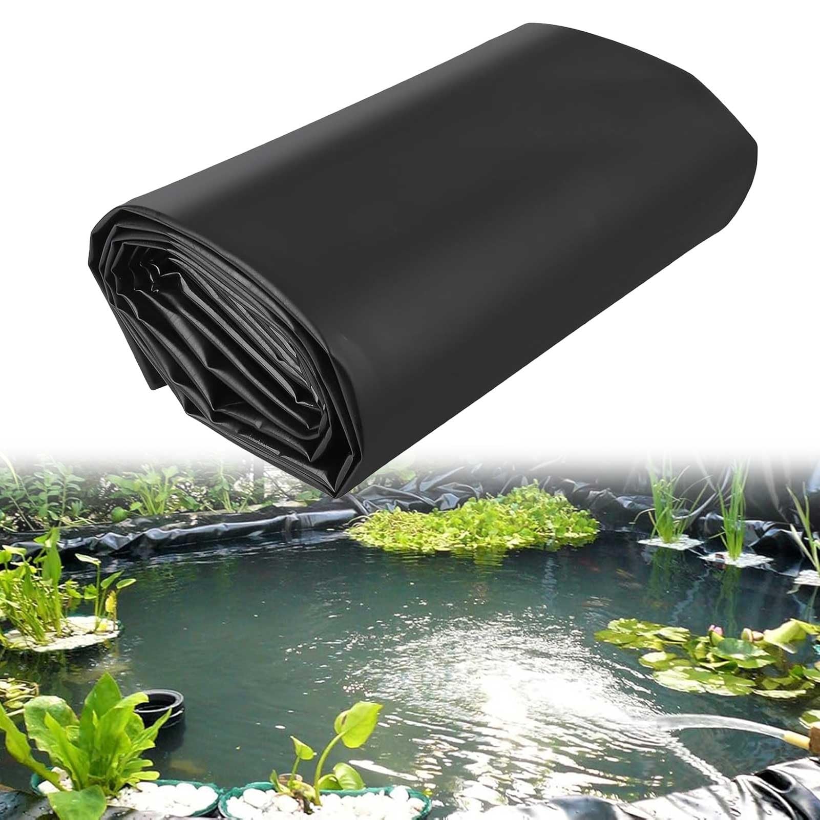 Bâche pour bassin de jardin anti-fuite en PEHD flexible 8x12m pour étang durable
