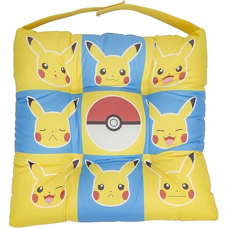 Amazon Co Jp モリシタ ポケットモンスター ピカチュウ 座布団 イエロー ポケモン 学童クッション ゴムベルト付 30 30 6cm
