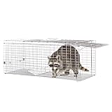 Animal Traps,Live Animal Trap for Cats,Raccoons,Rabbits,cat Trap for Stray Cats,Live Traps for Raccoons,Steel Foldable with Pedal Triggers (37.2 x 13 x 14.37 inches)