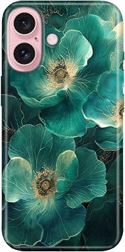 Apple iPhone 16 ile Uyumlu Flowers Temal  Desenli Darbe Emici Silikon K l f,  ok Renkli