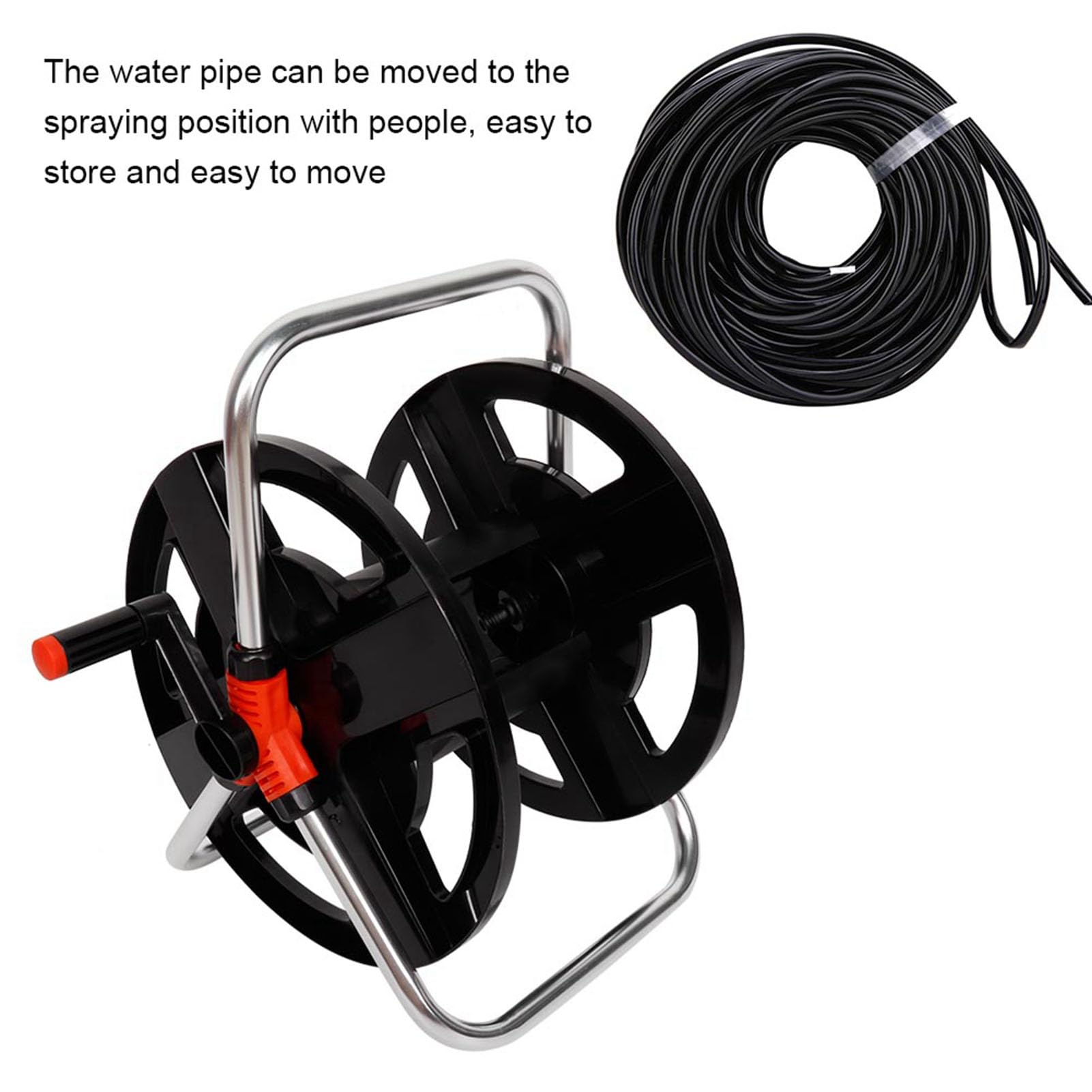 Water Pipe Roll Roll, 35 metros Estante de almacenamiento de tubería de agua, rejilla de almacenamiento de cuerda de carrete de manguera para jardín