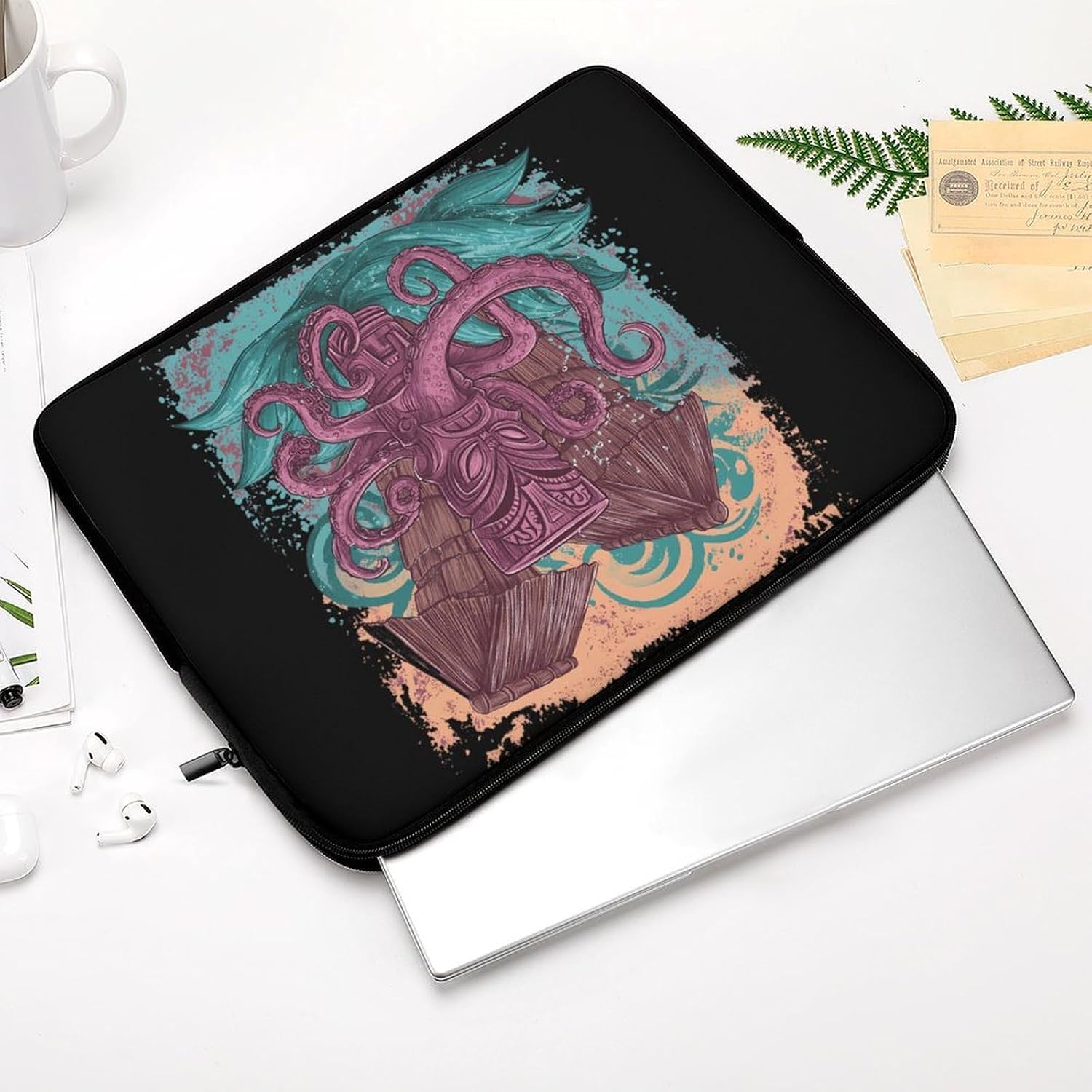 Hawaii Tiki Octopuss Laptop Case Sleeve Computer Tablet Bag image 3