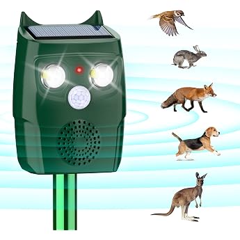 Cat Deterrent for Garden Ultrasonic Cat Deterrent with Motion Sensor 3 Ultrasonic Modes and Flash Automatic Animal Repellent Cat Repellent Marten Repellent Dog Deterrent Weatherproof Solar