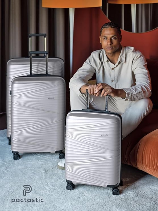 Pactastic Ultra Lightweight Hard Shell Suitcase Set 3 Pieces