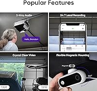 Vista 7 de OCCHI Abridor inteligente de puerta de garaje con cámara, control inteligente de garaje, compatible con Seguridad+ 2.0, detecta el estado