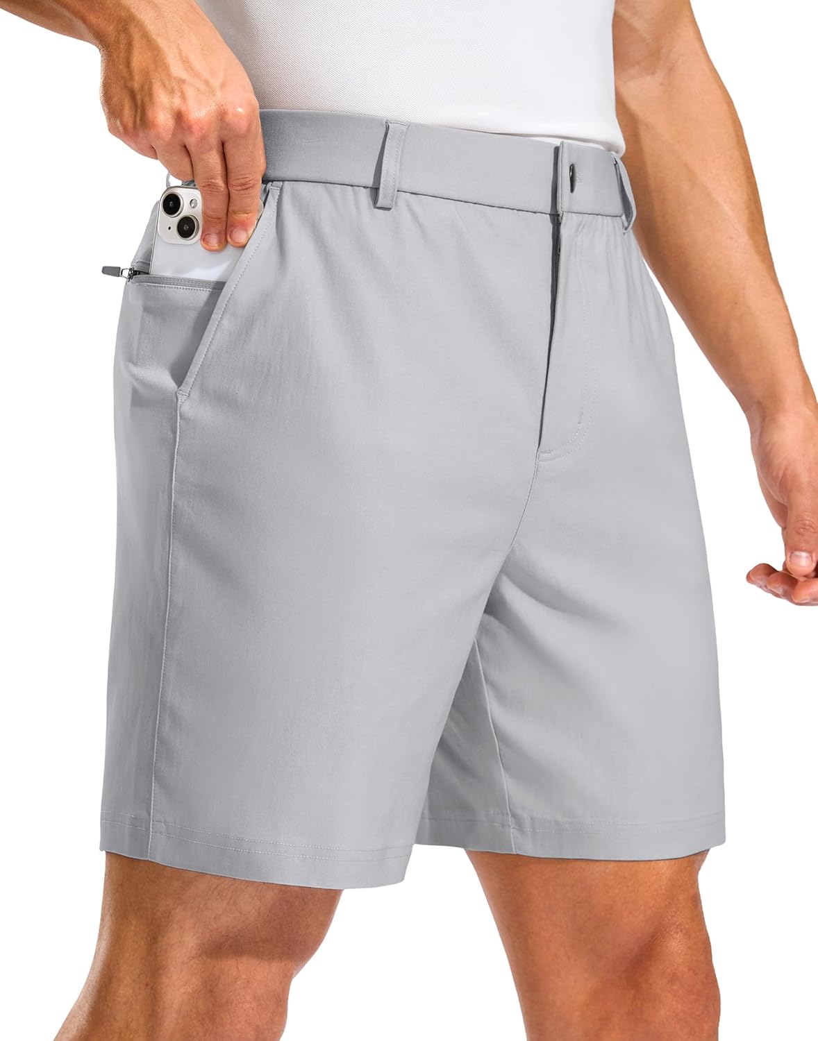Pudolla Men's Golf Dress Shorts 7"/9" Stretch Casual Work Hybrid Shorts for Men with 3 Pockets Quick Dry Breathable