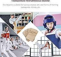 Vista 3 de Veemoon 10 tablas de madera fina para karate, tablas de madera para entrenamiento de taekwondo, tablero de rendimiento de artes marciales
