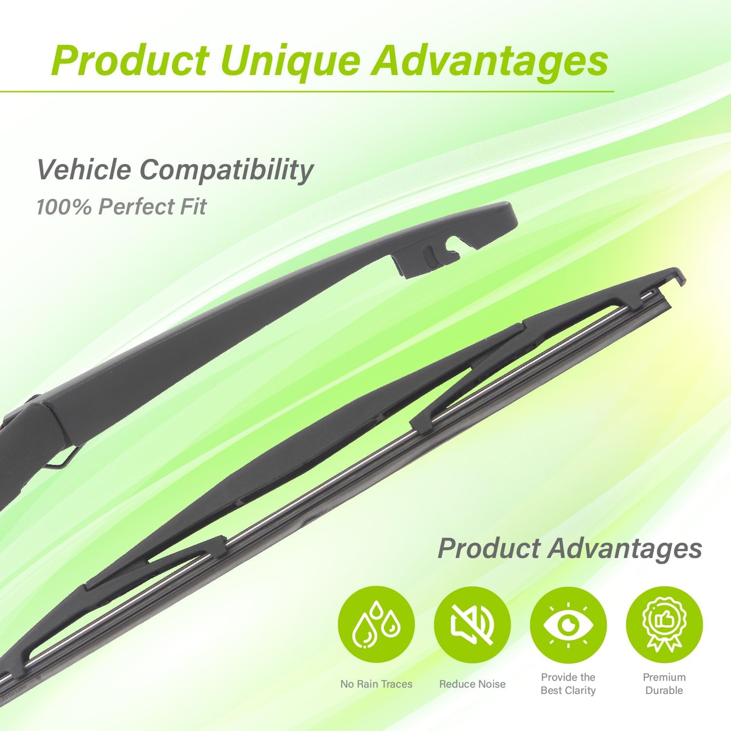 LKK Rear Windshield Wiper Arm Blade Assembly Kit Compatible with Honda Element 2003-2011 Rear Wiper Set