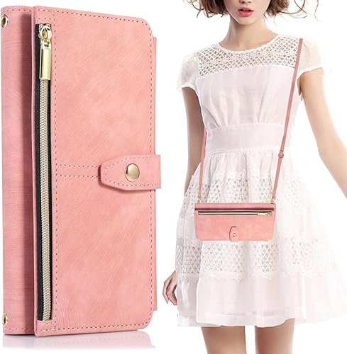 NKECXKJ Diseño para Samsung Galaxy S10 Crossbody Wallet Case con PU cuero tarjetero ranuras Kickstand cierre magnético Flip Folio Zipper Bolso