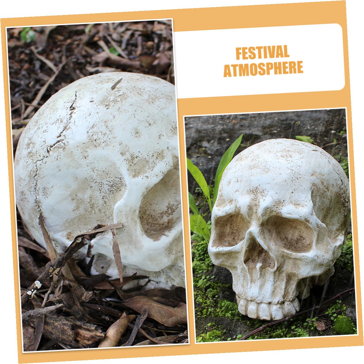VALICLUD Halloween Resin Skull Table Centerpiece Decoration Human Skeleton Head Ornament for Party Photo Prop And Desktop Decor