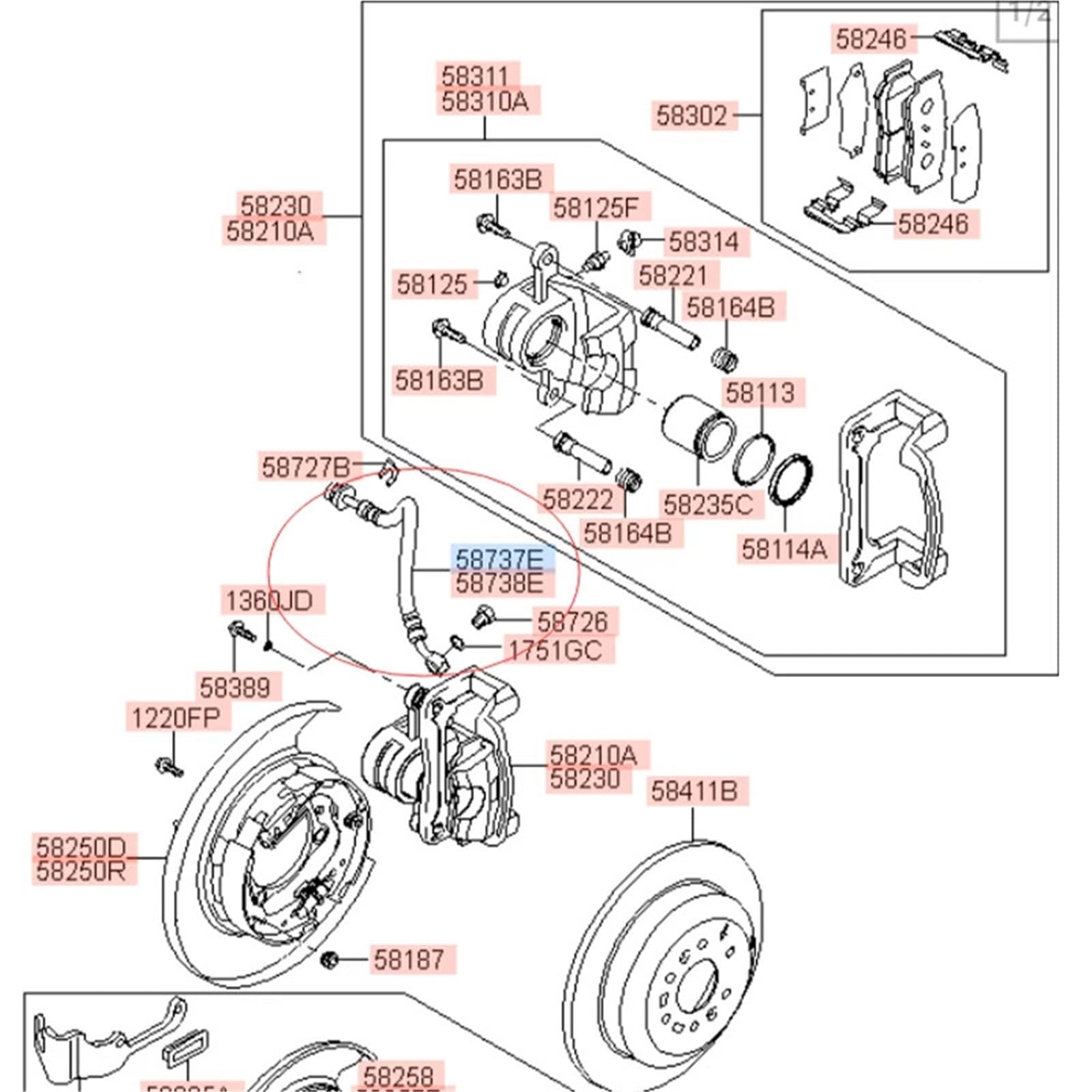rura hamulcowa Do Santa Fe Sorento OEM 587372B010 587382B010 58737-2B010 58738-2B010 tylny przewód hamulcowy lewy i prawy(LH-RH)