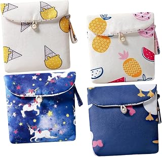 Menstrual Liner Pad Pouch 4pcs Napkin Bag Convenient Portable Storage Pouch Napkin Pouch Storage Bag for Women Cotton Coin Pouch