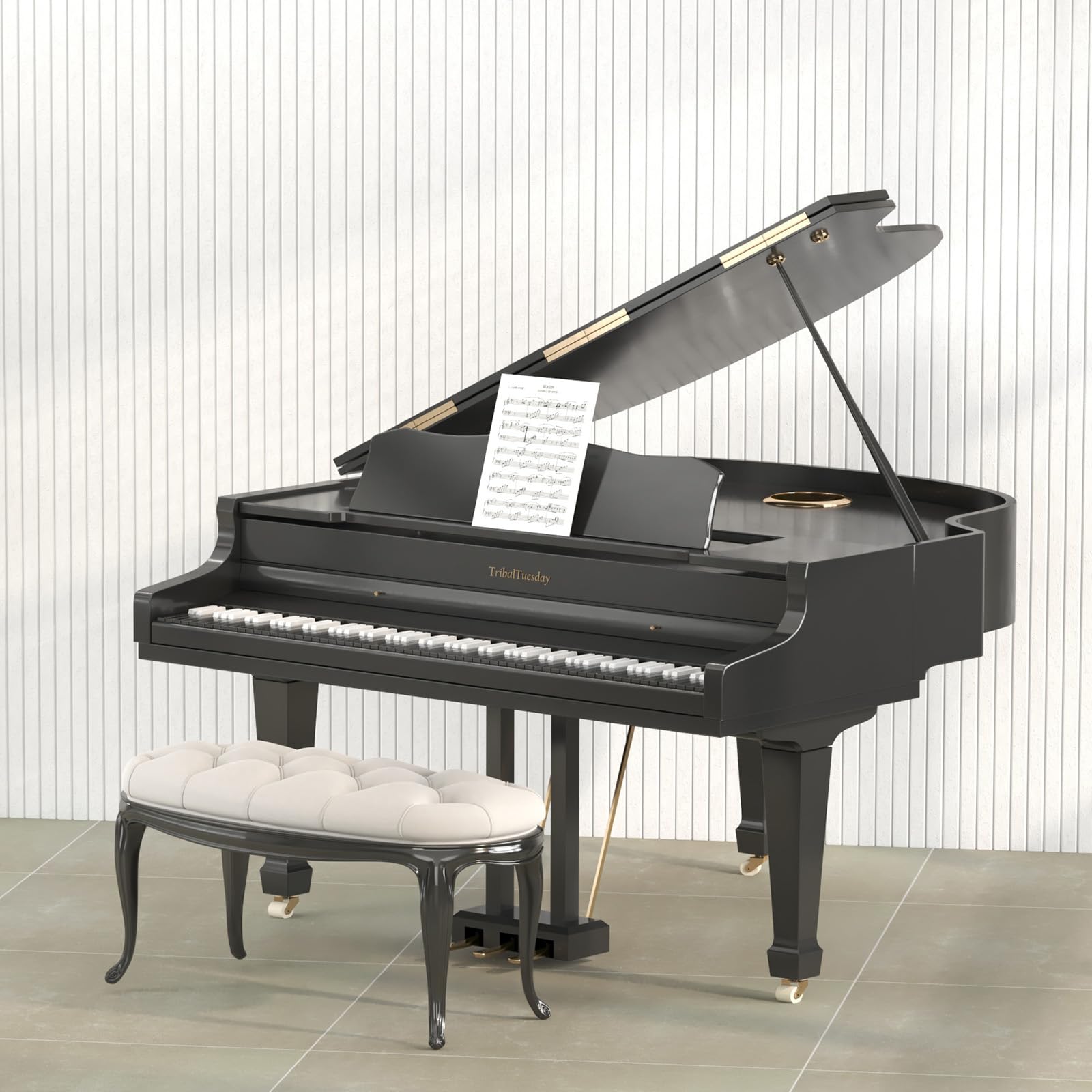 TONOR Pannelli acustici grandi, autoadesivi, 8 pezzi, 120 x 60 x 0,9 cm (5,76 m²), pannelli da parete autoadesivi realizzati con pannelli di isolamento acustico, rivestimento murale per pannelli