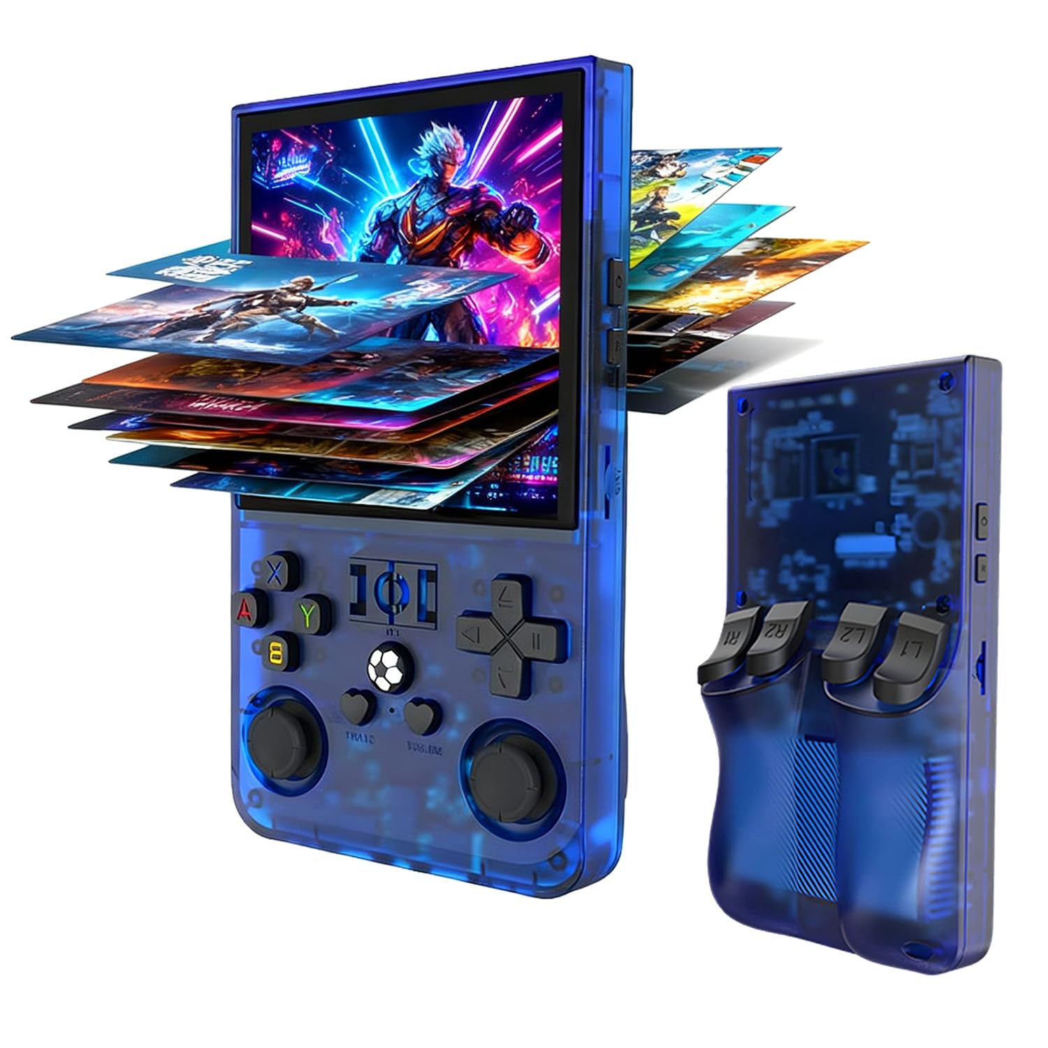 Photo 1 of ***NON FUNCTIONAL***R36MAX Retro Handheld Game Console, 64GB Built-in Games, 4.0" IPS Screen, Save & Load Function, Portable Gaming Console for Travel, Adults & Nostalgic Players (Blue R36MAX 4.0")