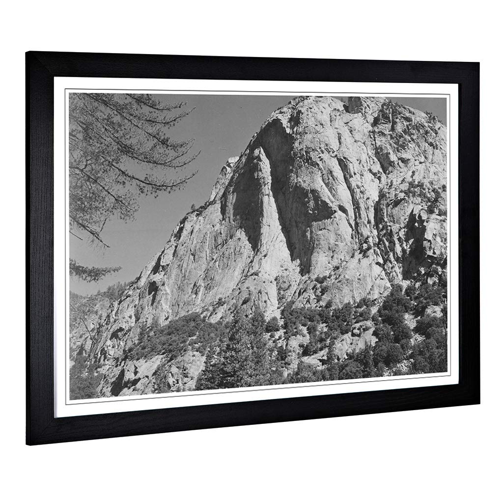 Big Box Art Framed Print of Ansel Adams North Dome Kings River Canyon California Design | Wall Art Picture| Home Decor for Kitchen, Living Room, Bedroom, Office, Black, A2 / 24.5x18 Inch / 62x45cm