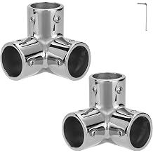 Boat Handrail Fitting 3 Way Corner Connector for 1" Round Tubing, 316 Stainless Steel 3 Way Elbow Connector, Mirror Polished Marine Hand Rail Fitting2-Pack