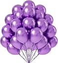 Flyloons 25 pcs Black Purple White Metallic Chrome Balloons for Birthday Decoration items celebration Anniversary Girls Boys Men Women gallery image