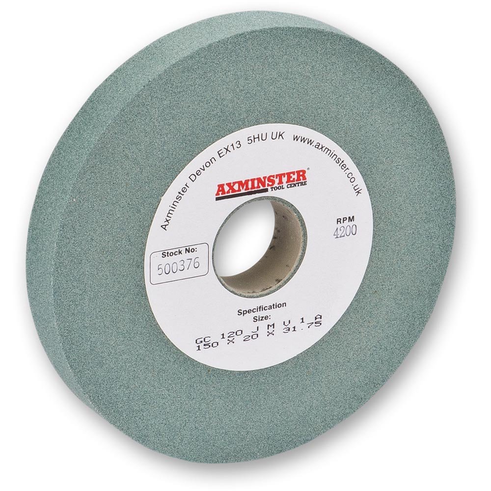 Axminster Workshop Green Silicon Carbide Grinding Wheel 150 X 20 X 31.75Mm 120G