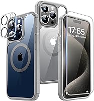 Vista 1 de TAURI Funda magnética 5 en 1 para iPhone 15 Pro, [diseñada para Magsafe] con 2 protectores de pantalla + 2 protectores de lente de cámara