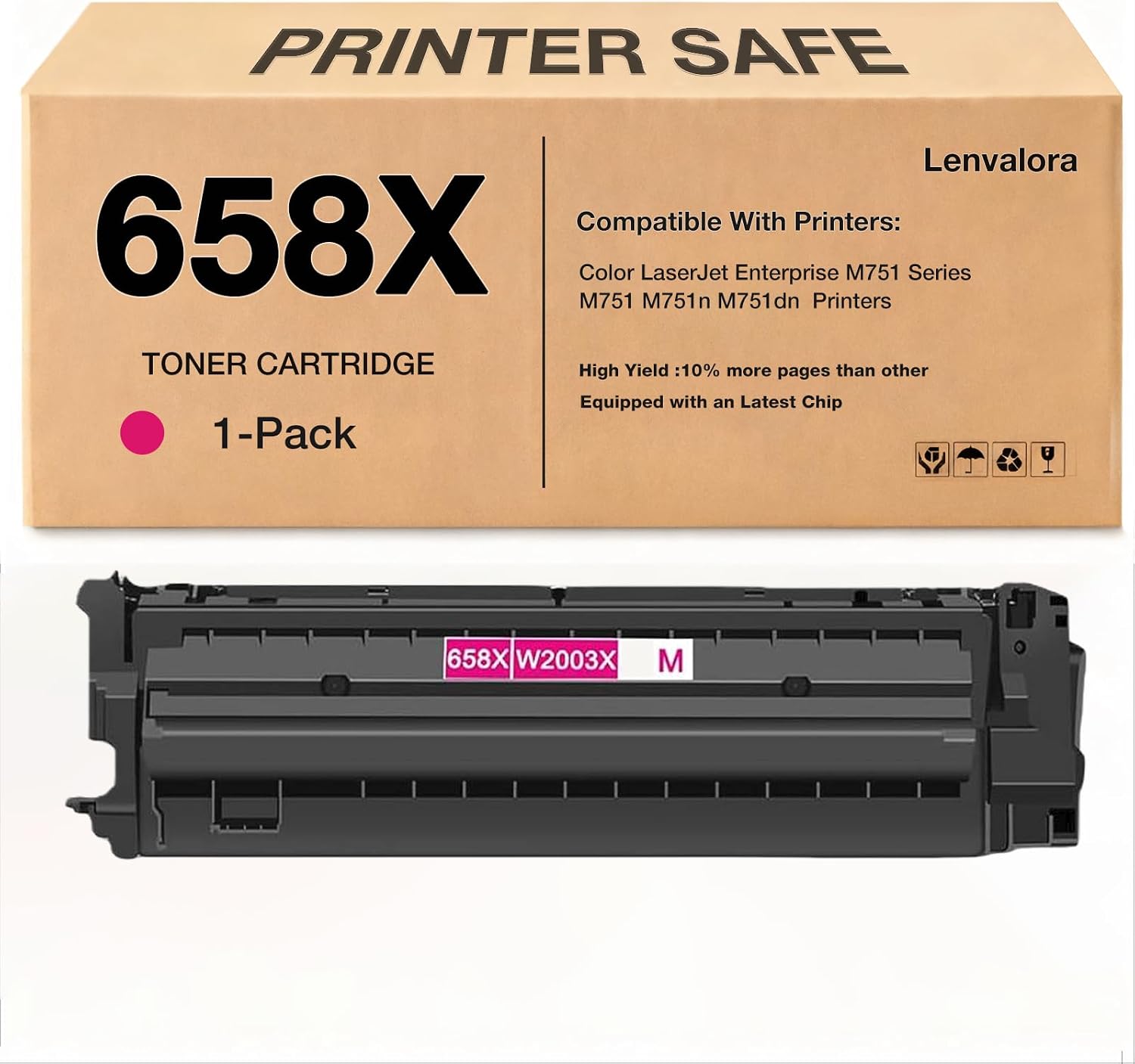 658X Toner Cartridges W2003X Replacement for HP 658X W2003X 658A W2003A Toner Cartridge Work with Color Enterprise M751 M751dn 751n Printer 1-Pack (Magenta)