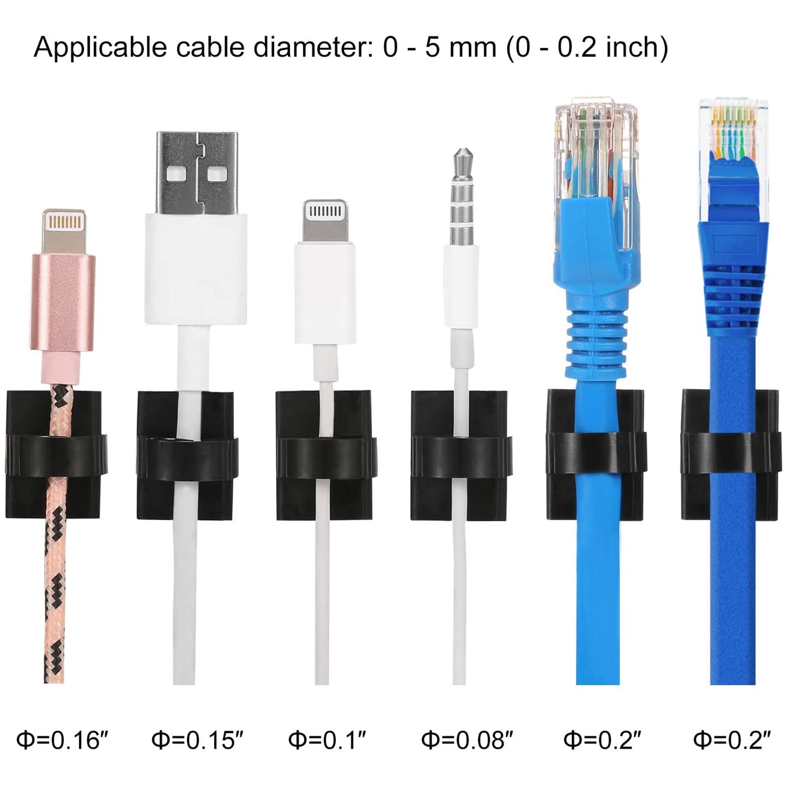 Kabelclips 50 Stück Selbstklebend - Nylon Kabelhalter Mit 3M Klebeband